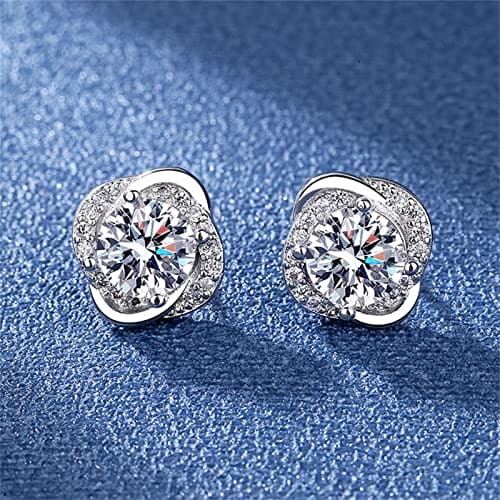 generic en Earrings for Women Moissan Diamond Stud Shaped Fashion Earrings Moissanite Earrings Star Stud Earrings (A, One Size)