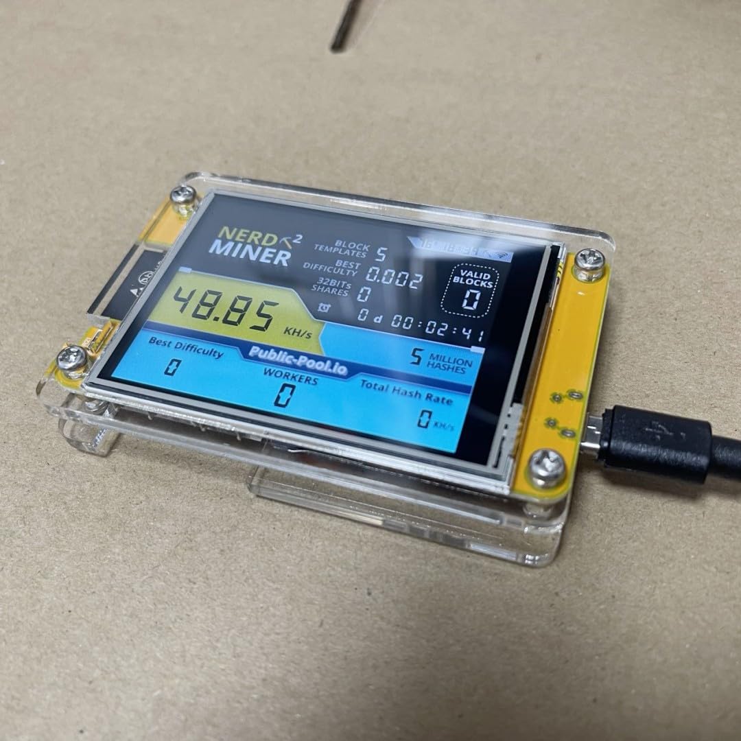 PhLEps NerdMiner V2 ESP32-2432S028R Hashrate 56K/S 2.8 Inch Smart Display Crypto Solo Lottery Nerd Miner Bitcoin Miner