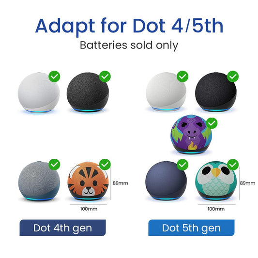 Dot 4th/5th Generation Battery Base (Dot 4&5 not Included) Dot Battery Base Accessories,Power Supply 6 Hours playtime, Blue