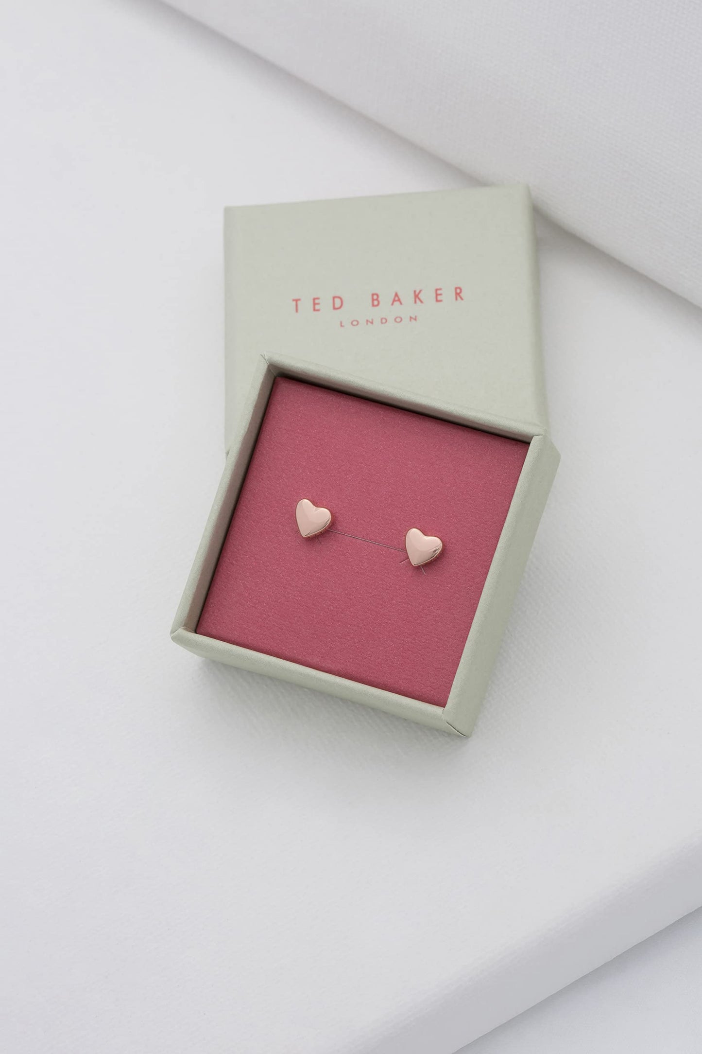 Ted Baker Harly Tiny Heart Stud Earrings For Women (Rose Gold)