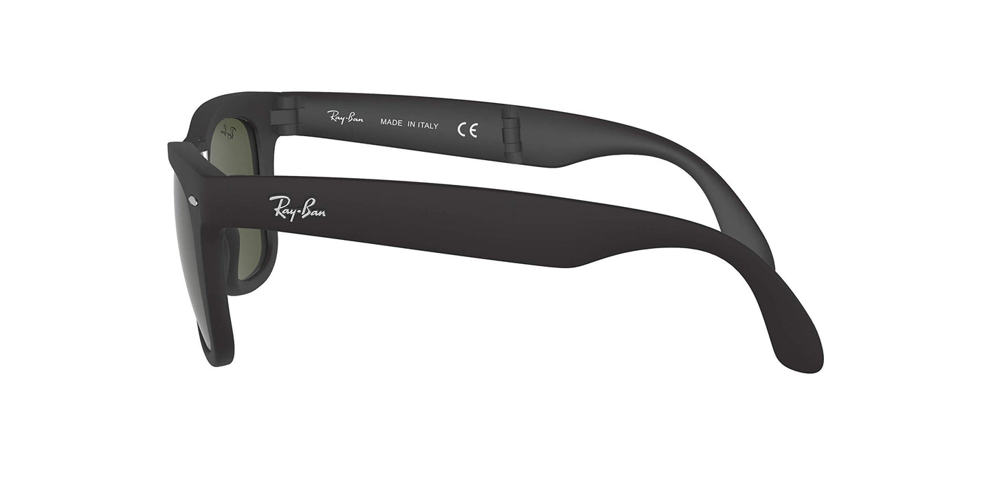 Ray-Ban RB4105 Wayfarer Folding Sunglasses 54mm, Black/Crystal green Classic , 54 mm