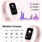 IOWODO Smart Watch for Women, Fitness Tracker with Heart Rate/Blood Oxygen/Sleep Monitor/Custom Dials, 5ATM Waterproof Step Counter Watch with 24 Sport Modes Activity Tracker for iOS Android - Pink