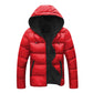 Mens Winter Coat with Hood,Mens Padded Jacket Hooded Heavyweight Warm Fashion Hoodie Sale Clearance Casual Solid Color Cotton Puffer Jacket Sale Clearance UK Size 10-20