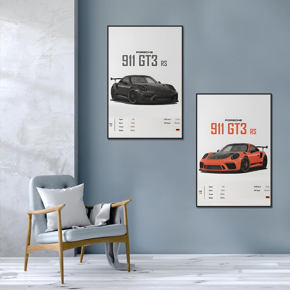 JZBHHADE car poster gts 3 (GT3 RS Unframe, 12X18)