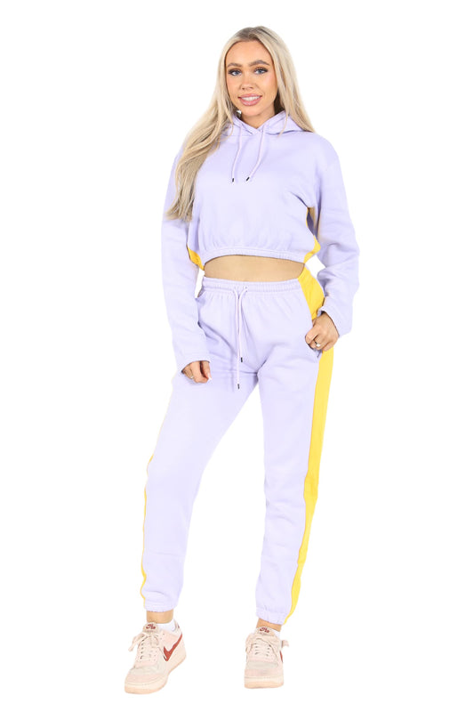 Bahob® Women’s Sportswear Set, 2 Pcs Women Tracksuit Hoodie Crop Top and Joggings Pants Leggings Yoga Gym Wear Tracksuits Activewear Set XS to XXL (WCTS-103-A, Large)