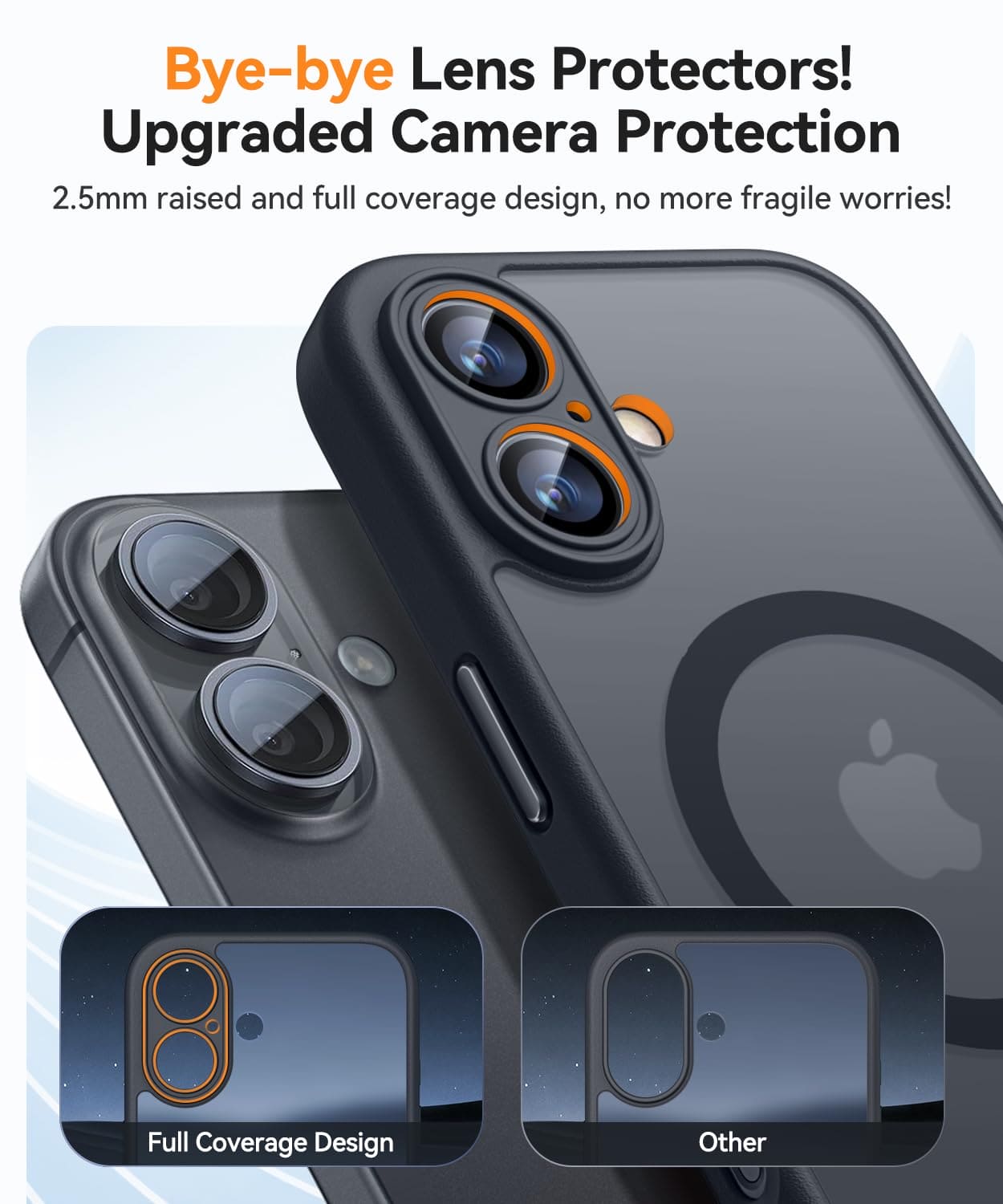 CANSHN Magnetic for iPhone 16 Case, Upgraded [Full Camera Protection] [Compatible with Magsafe] [Translucent Matte] Shockproof Protective Phone Case for iPhone 16 6.1" - Black