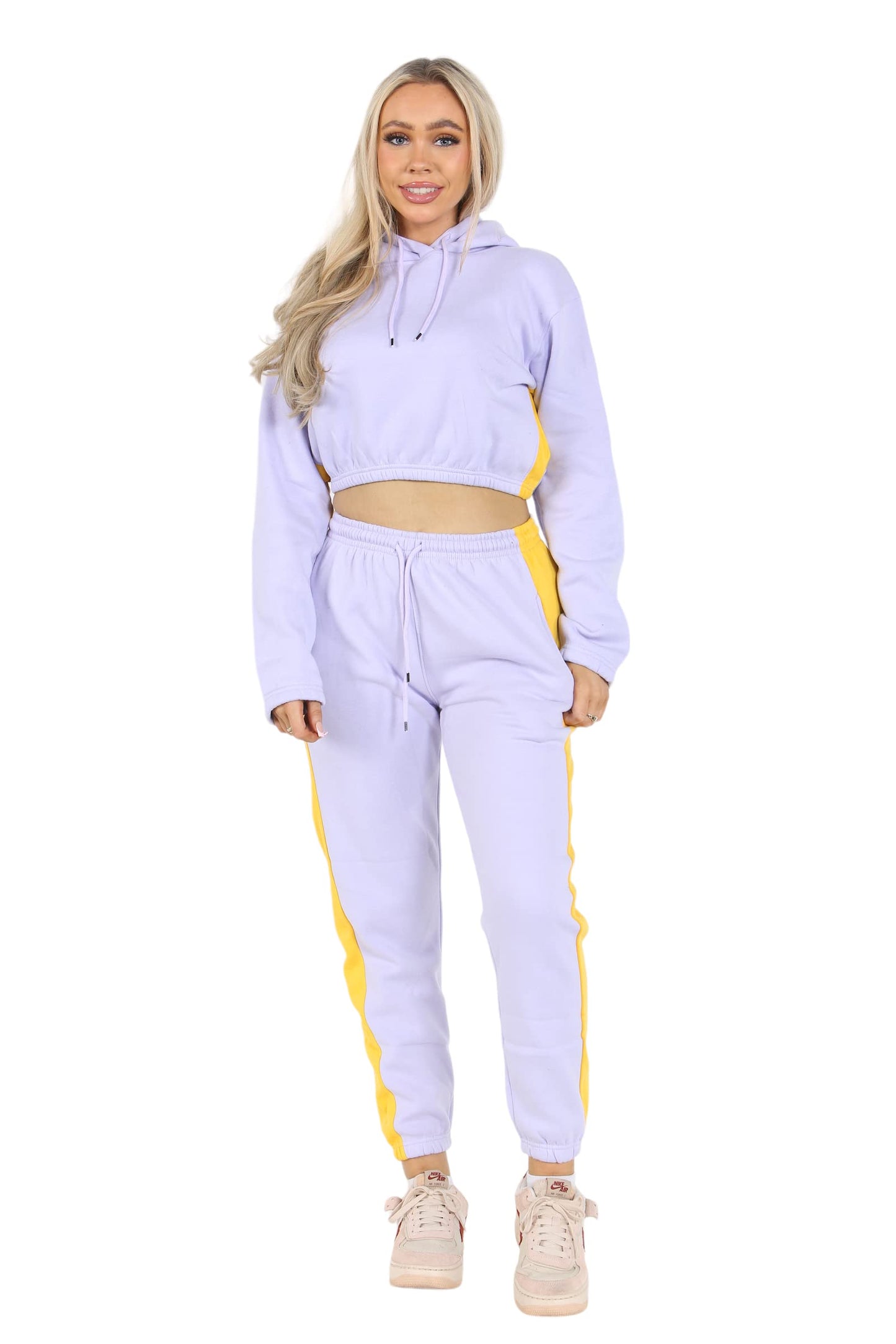 Bahob® Women’s Sportswear Set, 2 Pcs Women Tracksuit Hoodie Crop Top and Joggings Pants Leggings Yoga Gym Wear Tracksuits Activewear Set XS to XXL (WCTS-103-A, Large)