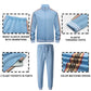 PYALT Men's Tracksuits Long Sleeve Casual Sweatsuit Full-zip Suits Track Active Tracksuit-1215TK2-Blue-XL