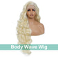 Humistwbiu Body Wave Wigs 13x6 Lace Front Wig Pre-Plucked Hairline with Baby Hair Transparent Swiss Lace Heat Resistant Synthetic Hair Glueless Lace Front Wavy Wigs for Women 32 Inch (#613)