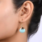 Gempires Amazonite Pear Cabochon Dangle Earring for Women, Teardrop Earring 15 mm, 14k Gold Plated Hook Earrings, Dangle Drop, Amazonite Jewellery for Women