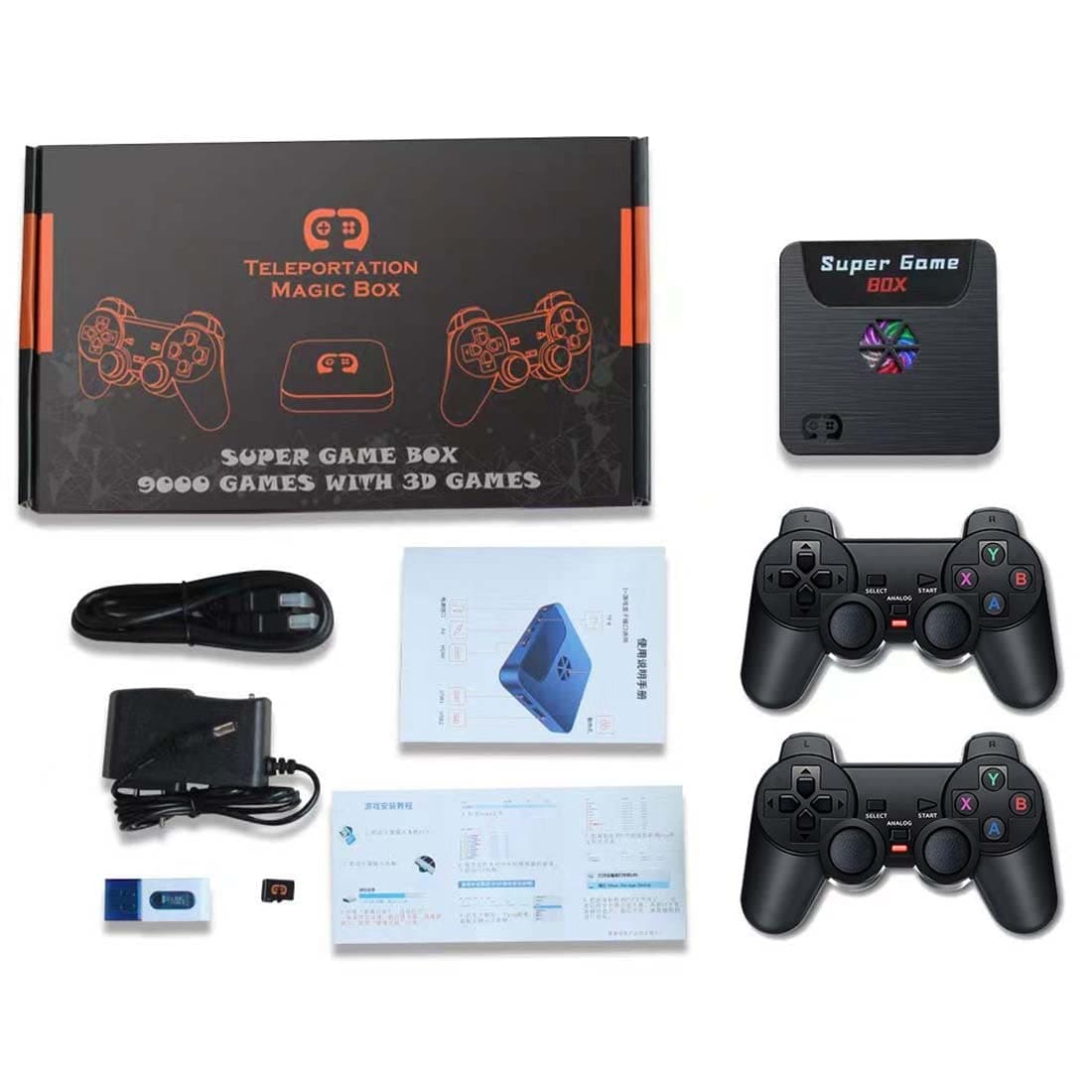 Newcomer X5S Game Stick, 2.4G Mini Retro Handheld Game Console with Built-in 10 Emulators, 15,000 Games, HD 4K 64G Plug and Play Video Games for TV (EU-Plug)