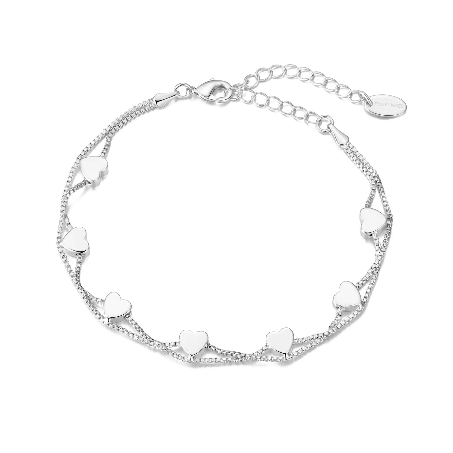 Philip Jones Silver Plated Heart Bracelet