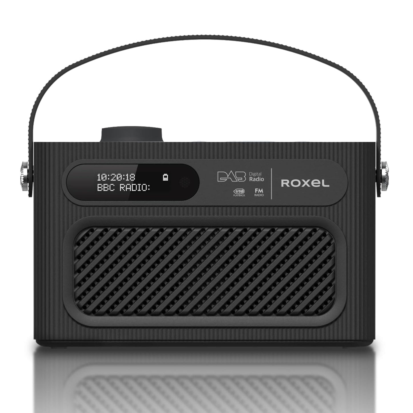 Roxel RDR-40 Stereo DAB/DAB+ Digital and FM Radio Portable Wireless Speaker with Dual Alarm Clock Function, USB & Micro SD MP3 Playback Function, 3.5mm Headphone Output (Black)