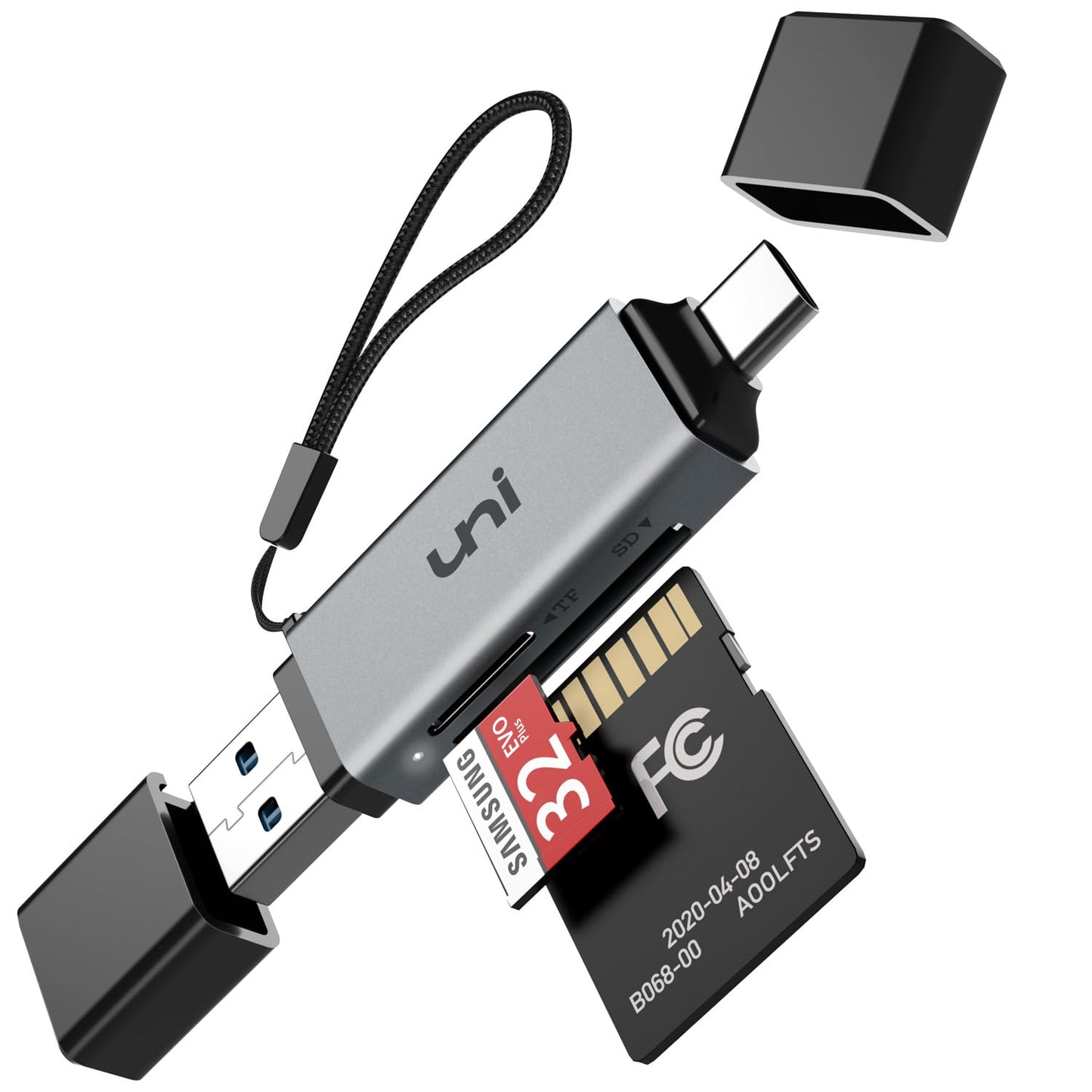 SD Card Reader, uni USB C Memory Card Reader Adapter USB 3.0, Supports SD/Micro SD/SDHC/SDXC/MMC, Compatible with iPhone 15 Pro, MacBook Pro/Air, iPad Pro 2021, Galaxy S22, Pixel, XPS 13, etc.