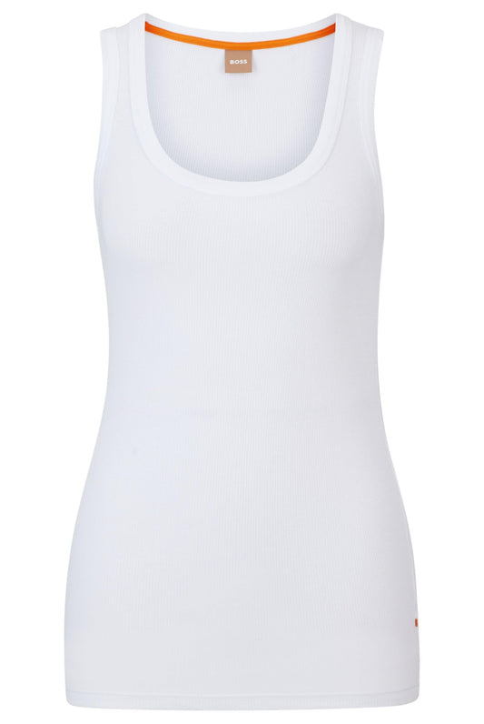 BOSS Women's C_Ematite Tank Top, White100, S