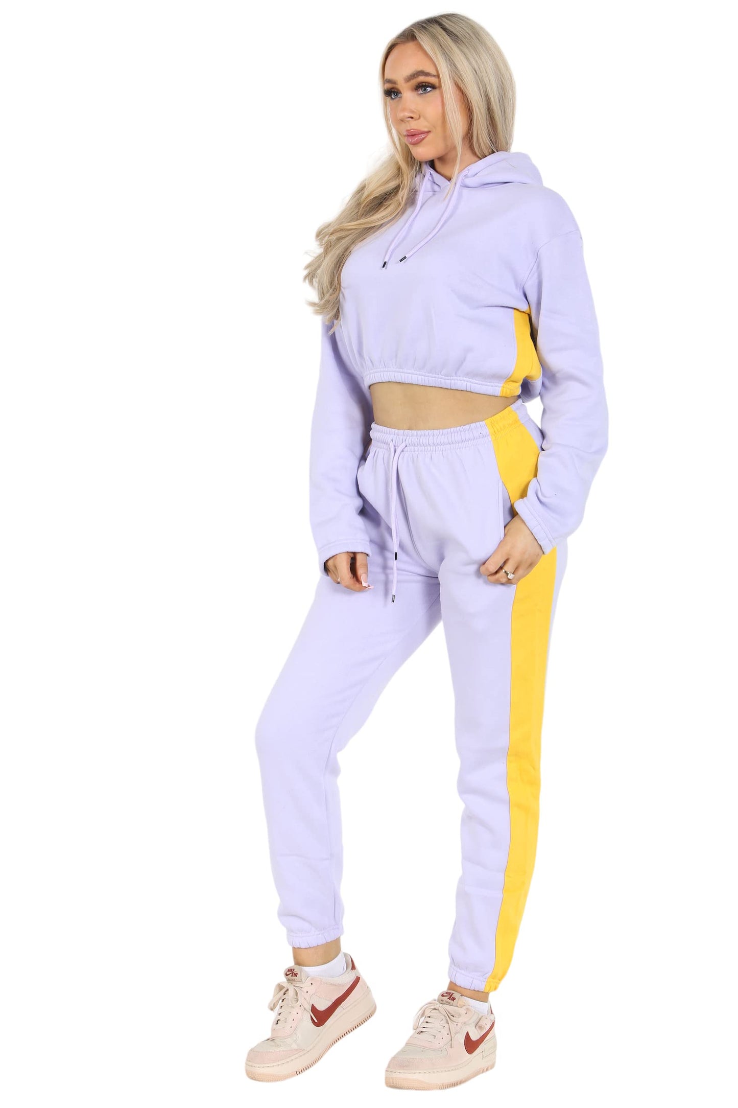 Bahob® Women’s Sportswear Set, 2 Pcs Women Tracksuit Hoodie Crop Top and Joggings Pants Leggings Yoga Gym Wear Tracksuits Activewear Set XS to XXL (WCTS-103-A, Large)