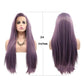 xiweiya Purple Wigs Long Straight Synthetic Lace Front Wigs Handmade Realistic Looking Wig Ash Lavender Side Part Glueless Wig Heat Resistant Hair Replacement Wigs Cosplay Costume Daily Wigs 24Inch