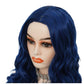 Siudus Blue Long Wavy Wigs for Women Synthetic Curly Middle Part Heat Resistant Fiber Hallowenn Party Costume Wig