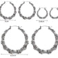 BMC-Designs 3 Pairs of Large Big Wide Silver Round Hoop Bamboo Style Stud Earrings for Pierced Ears E190 UK Seller