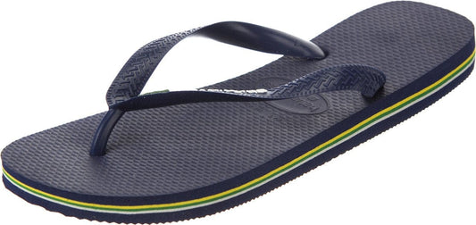 Havaianas, Unisex Adults, Brasil Logo, Flip Flop, Navy Blue, 3/4 UK