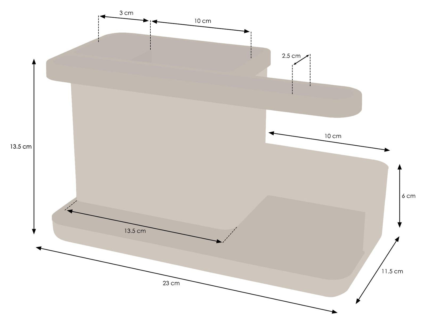 simplywire – Sink Tidy/Caddy – Kitchen Sink Organiser – Removable Drip Tray – Non-Slip - Grey & White