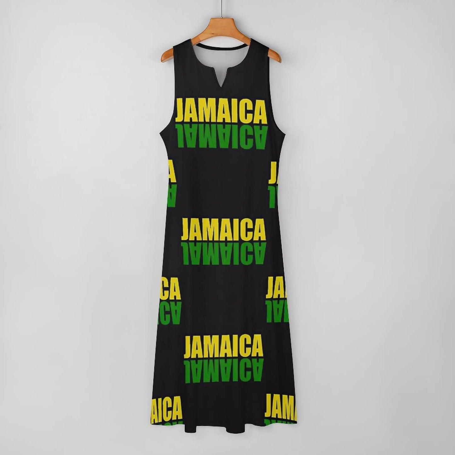 TAIZIYEAH Long Dress Jamaica Flag Women's Summer Casual Loose Dress Long Dress Short Sleeve for Girls Fashion Skirts L