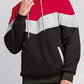 comefohome Mens Hoodie Pullover Color Block Sweatshirts Long Sleeve Hoody Drawstring Casual Tops with Pockets Red L