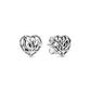 Pandora Moments Women's Sterling Silver Family Tree Heart Stud Earrings, With Gift Box