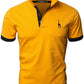 GNRSPTY Mens Short Sleeve Polo Shirts Classic Giraffe Embroidery Tennis T-Shirt,Yellow,XXL