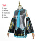 PUYYDS Vocaloid Miku Cosplay Wig Costume Japan Midi Dress Beginner Future Miku Cosplay Female Halloween Women's Costume Men size