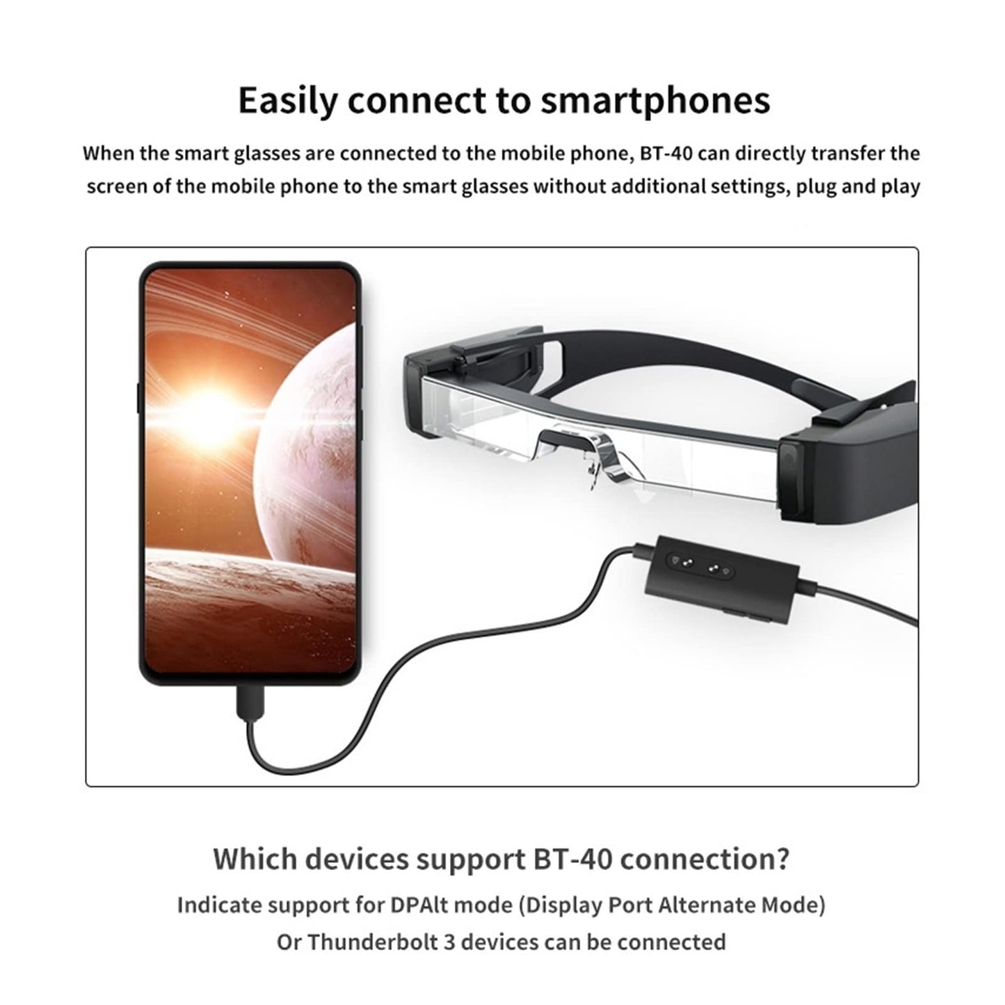 HCPZL vr BT40 Augmented Reality AR Smart Glasses Series Headwear Mixed Reality Virtual Glasses