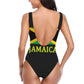 Y Y Y Jamaican Flag Women's One Piece Swimsuits Low Back Bathing Suit Bikini Swimwear White