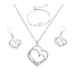 MaNMaNing Silver Bracelet Earring Necklace Set for Women Elegant Heart Shaped Pendant Ladies Party Wedding Jewelry Gift for Birthday Mothers Day