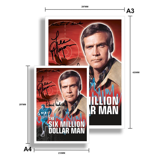 Memorabilia The Six Million Dollar Man Cast Signed Autograph Autographed A4 Poster Photo Print Photograph Picture TV Show Series Season DVD Boxset Gift Steve Austin (POSTER ONLY)