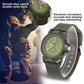 Electronic Digital Wristwatch Military Watch Males Army Durable Nylon Band Sport Wrist Watches(Army Green)