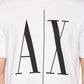 A|X ARMANI EXCHANGE mens Icon Graphic T-shirt T Shirt, White W/Black Print, Medium US