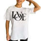 Womens Love Slogan Short Sleeve Oversized Printed Casual Summer Baggy Fashion Ladies Tshirt Tee Plus Size Top (White, SM (UK 8-10))