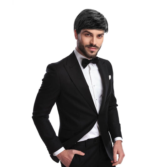 EUPSIIU Short Black Mens Wig Costume Wigs for Men Synthetic Mens Wigs for Daily Use Costume Wigs Straight Wig for Men Fancy Dress Cosplay Halloween Handsome Men's Daily Costume (Black)