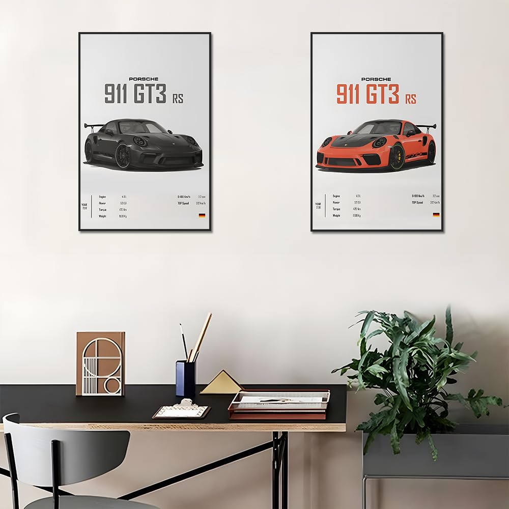 JZBHHADE car poster gts 3 (GT3 RS Unframe, 12X18)