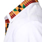 LucMatton Men's African Printed Patchwork Design Short Sleeve Button up Shirt Traditional Dashiki White X-Large