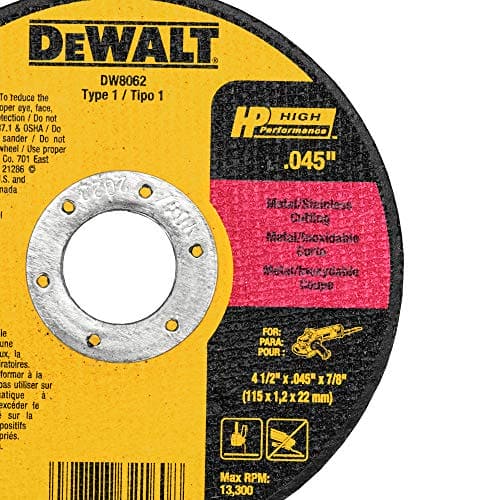 DEWALT Cutting Wheel, General Purpose Metal Cutting, 4-1/2-Inch, 5-Pack (DW8062B5)