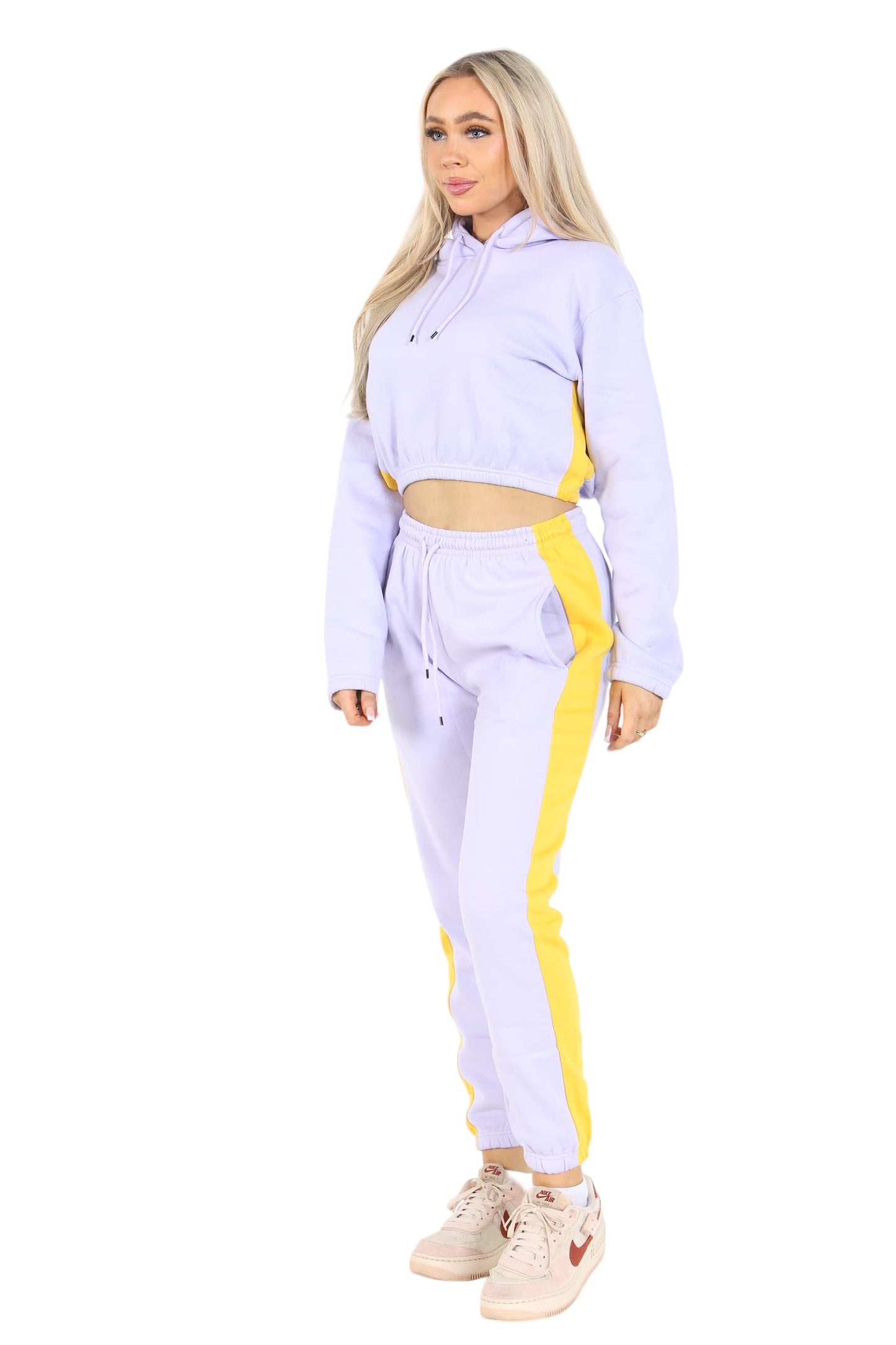 Bahob® Women’s Sportswear Set, 2 Pcs Women Tracksuit Hoodie Crop Top and Joggings Pants Leggings Yoga Gym Wear Tracksuits Activewear Set XS to XXL (WCTS-103-A, Large)