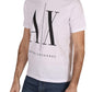 A|X ARMANI EXCHANGE mens Icon Graphic T-shirt T Shirt, White W/Black Print, Medium US