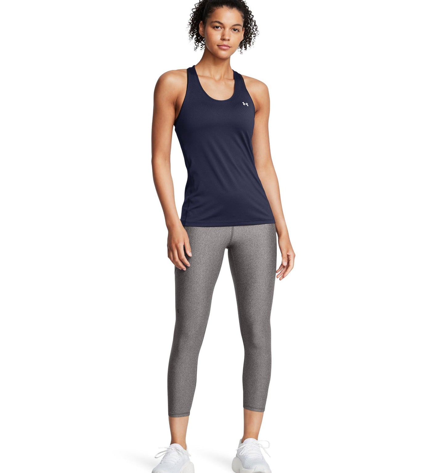 Under Armour - Womens Hg Armour Hirise 7/8 Ns Capri, Color Charcoal Light Heather (020), Size: X-Small x Tall