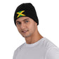 Cute Jamaica Flag Knit Hat Soft Classic Stretchy Ski Beanie Cap Winter Jamaican Warm Hats for Women Men Black