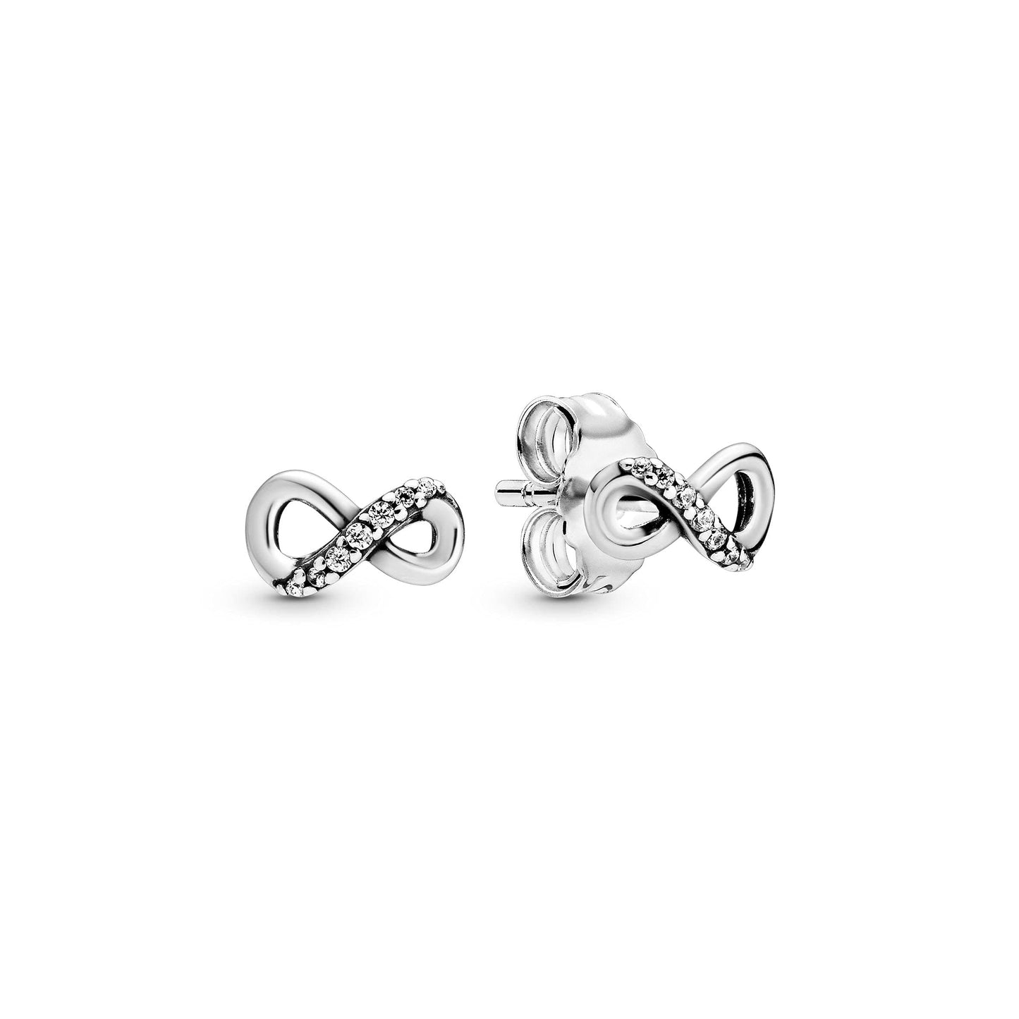 Pandora Moments Women's Sterling Silver Sparkling Infinity Stud Earrings, With Gift Box