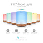 ASAKUKI 300ML Essential Oil Diffuser, Quiet 5-in-1 Premium Humidifier, Natural Home Fragrance Aroma Diffuser with 7 LED Color Changing Light and Auto-Off Safety Switch-Light Brown