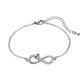 ZakiaHo Mum Love Heart Infinity Bracelets for Women Girls Rose Gold Plated Clear Crystal Dainty Adjustable Christmas Birthday Jewellery Gifts