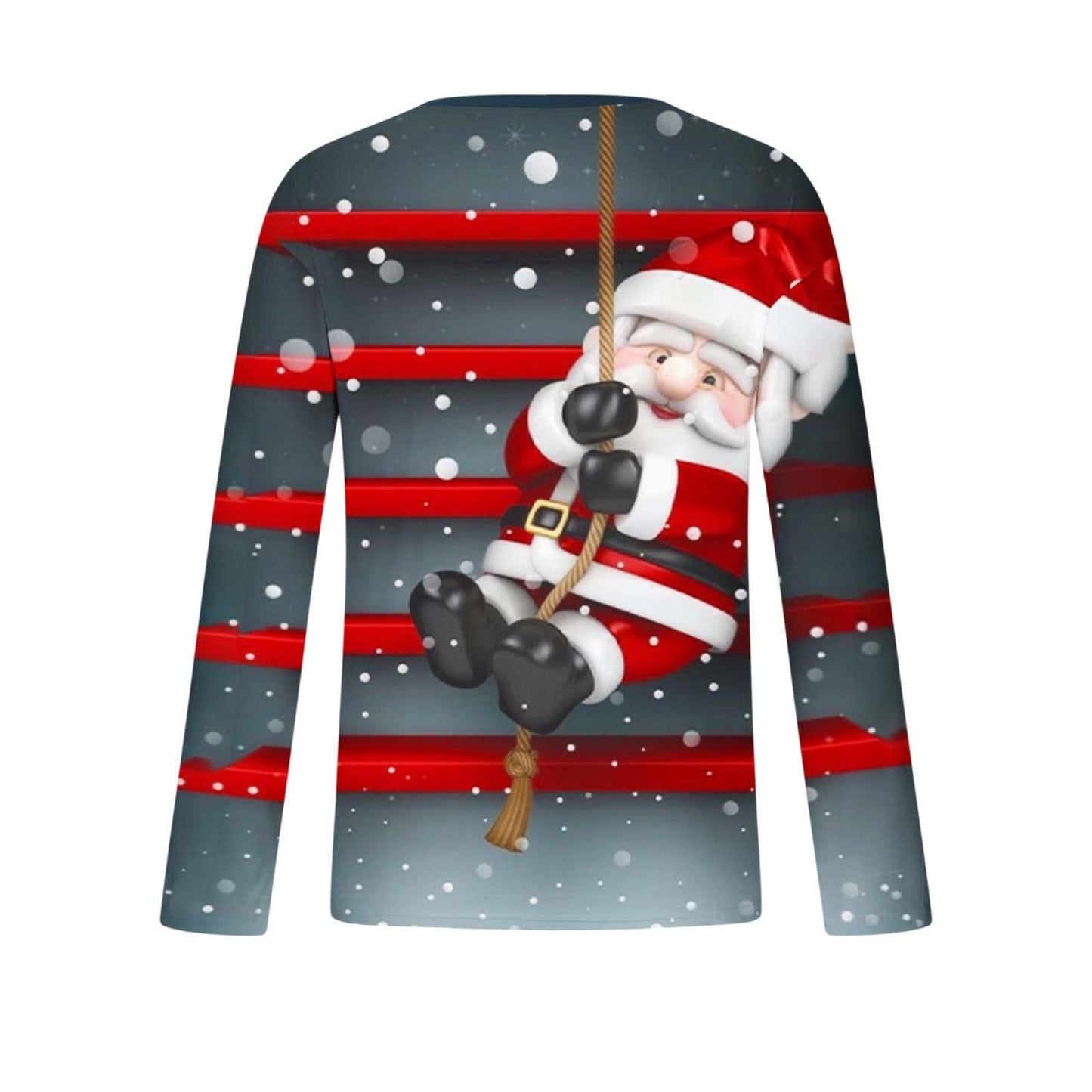 Christmas T Shirts Men UK Sale, Santa Claus Tshirt Christmas Tree Tops Casual Long Sleeve Xmas Pullover Crewneck Shirt Funny Ugly Sweatshirt Loose Fit Top Soft Comfortable Tees Plus Size M-4XL