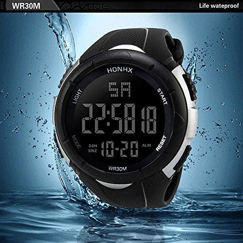 DOLDOA Mens Sport Outdoor Digital Multifunction Waterproof Watches,Sale Clearance (Black)